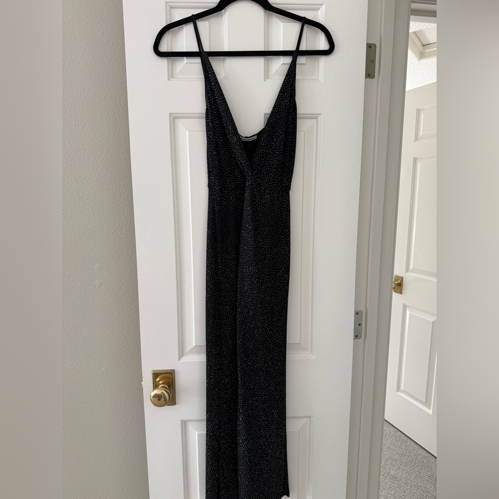 Reformation Hari Dress - Black Glitter View 4